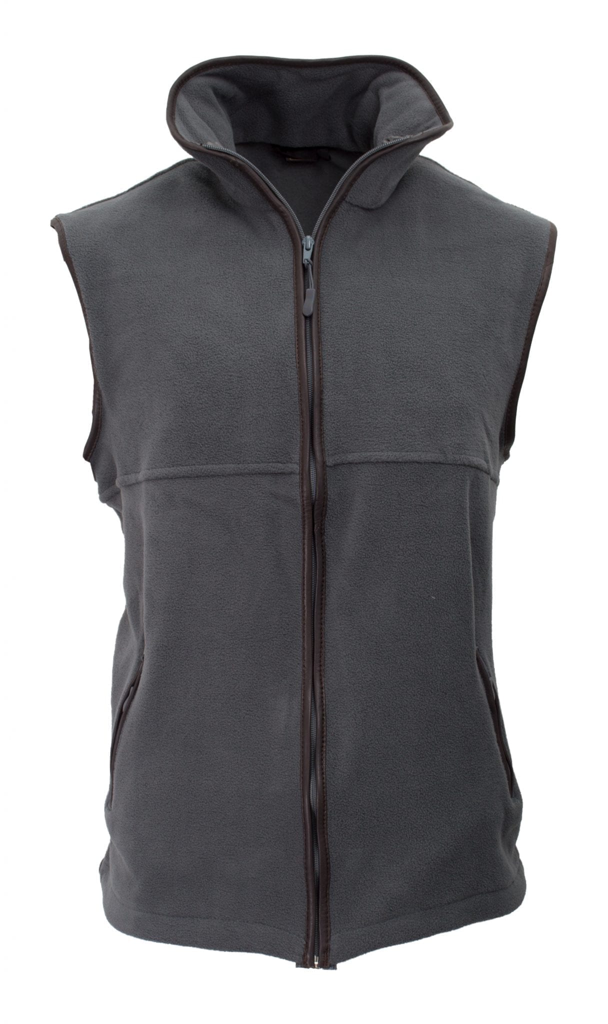 Walker and Hawkes - Mens Hampton Fleece Gilet with Leather Trim