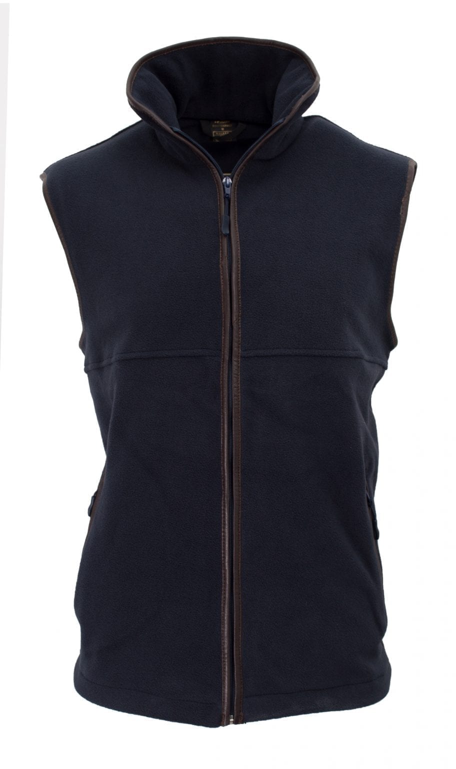 Walker and Hawkes - Mens Hampton Fleece Gilet with Leather Trim