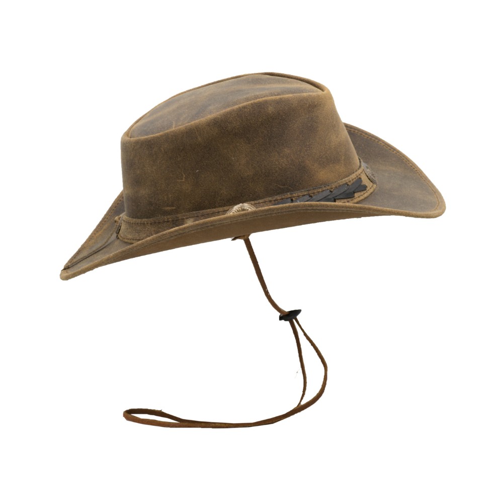 Leather Cowhide Outback Antique Hat | Walker and Hawkes