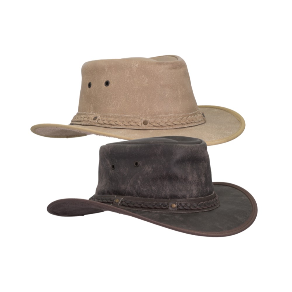 Leather Cowhide Canyon Outback Braided Hat | Walker & Hawkes
