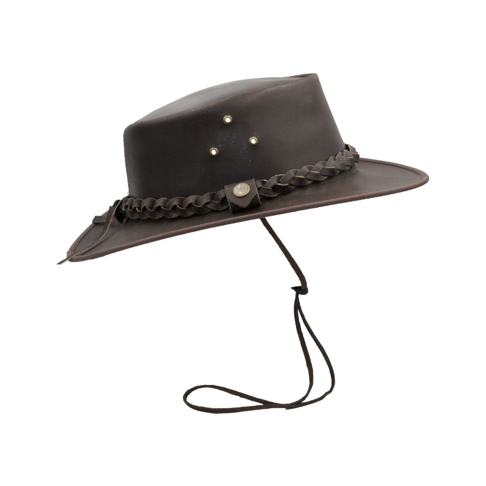 Leather Cowhide Outback Traveller Hat | Walker and Hawkes