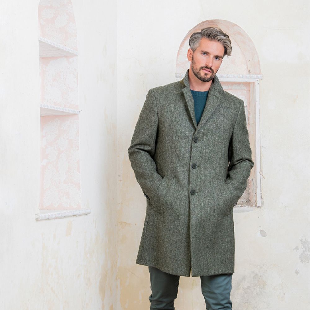 Jack Murphy Owen Tweed Mid Length Coat Walker Hawkes